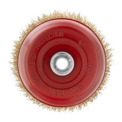 Щетка для УШМ, 150 мм, М14, "чашка", латунированная витая проволока Matrix по ценам производителя в Краснодаре с доставкой по всей России