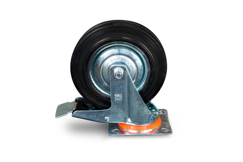 Колесо поворотное резина SCb 80 200 мм с тормозом (N) по ценам производителя в Краснодаре с доставкой по всей России