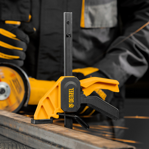 Струбцина F-образная, быстрозажимная, 150 х 55 мм, усиленный нейлоновый корпус Denzel по ценам производителя в Краснодаре с доставкой по всей России