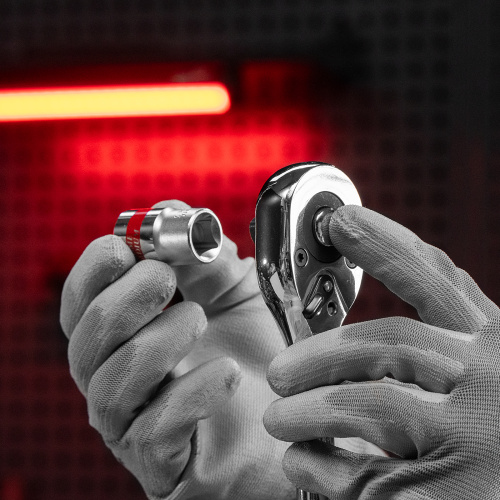 Ключ-трещотка 1/2", CrV, 45 зубьев, с быстрым сбросом, цельнометаллический, хром Matrix по ценам производителя в Краснодаре с доставкой по всей России