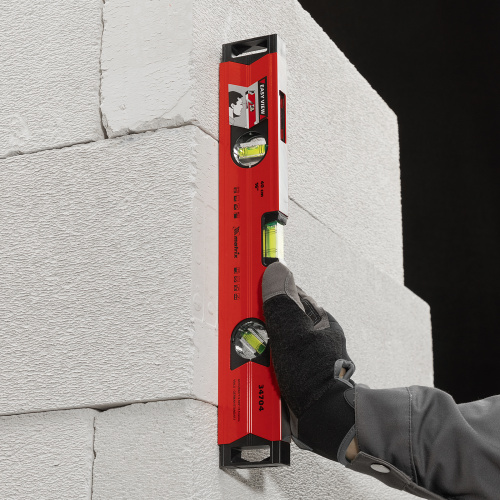 Уровень алюминиевый магнитный, 400 мм, фрезерованный, 3 глазка (1 зеркальный) усиленный Matrix по ценам производителя в Краснодаре с доставкой по всей России