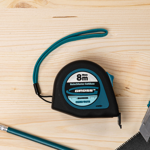 Рулетка "Ergonomisch",8 м x 25 мм,магнитный обрезиненный зацеп Gross по ценам производителя в Краснодаре с доставкой по всей России