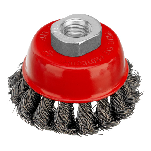 Щетка для УШМ, 65 мм, М14, "чашка", крученая проволока 0.35 мм Matrix по ценам производителя в Краснодаре с доставкой по всей России