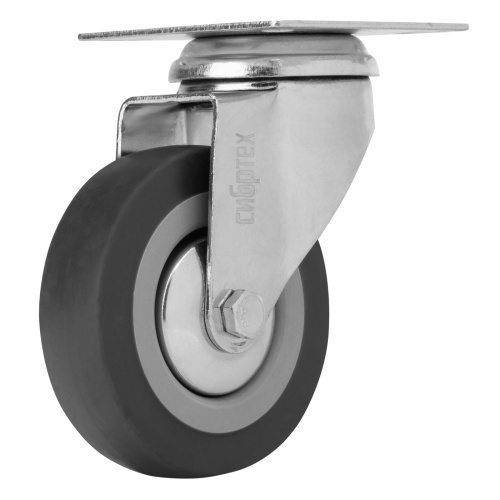 Колесо поворотное D 75 мм, крепление  платформенное Сибртех по ценам производителя в Краснодаре с доставкой по всей России