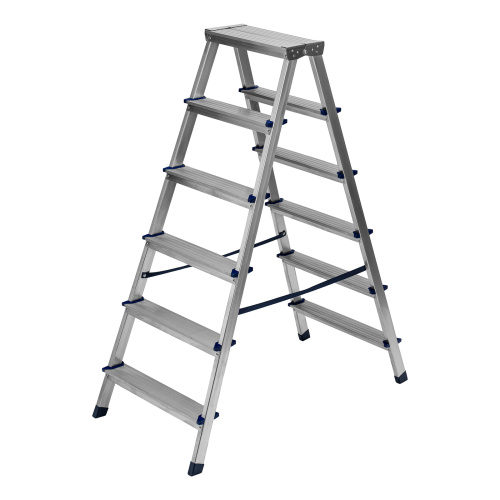 Стремянка двусторонняя 6 ступеней, алюминиевая, Сибртех по ценам производителя в Краснодаре с доставкой по всей России