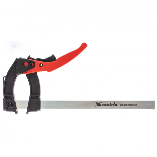Струбцина реечная быстрозажимная, пластиковый корпус рычажно-храповой механизм, 250 х 90 х 340 мм, штанга 5 х 20 мм Matrix по ценам производителя в Краснодаре с доставкой по всей России
