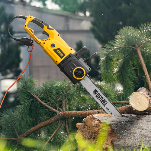 Пила цепная электрическая EDS-2000, 2 кВт,продольная, шина 40 см, шаг 3/8, паз 1.3 мм, 56 звеньев Denzel по ценам производителя в Краснодаре с доставкой по всей России