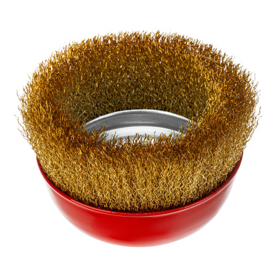 Щетка для УШМ, 125 мм, М14, "чашка", латунированная витая проволока Matrix по ценам производителя в Краснодаре с доставкой по всей России