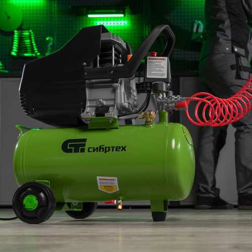 Компрессор воздушный КК-1500/24, 1.5 кВт, 198 л/мин, 24 л, прямой привод, масляный Сибртех по ценам производителя в Краснодаре с доставкой по всей России