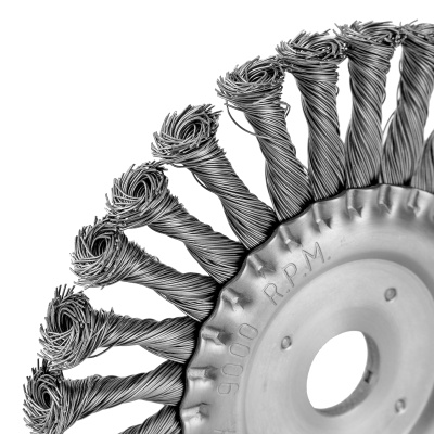 Щетка для УШМ 175 мм, посадка 22.2 мм, плоская, крученая металлическая проволока Сибртех купить в Москве с доставкой по всей России | ProtosMarket.ru