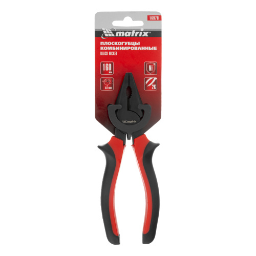 Плоскогубцы комбинированные Black Nickel, 160 мм, двухкомпонентные рукоятки Matrix по ценам производителя в Краснодаре с доставкой по всей России