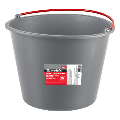 Ведро строительное пластмассовое 16 л, ударопрочное, обрезиненная ручка Matrix по ценам производителя в Краснодаре с доставкой по всей России