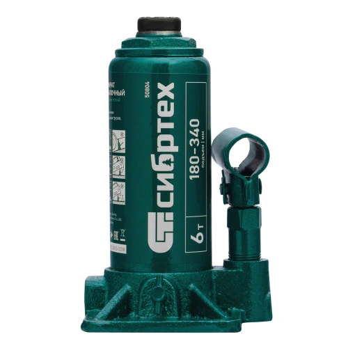 Домкрат гидравлический бутылочный, 6 т, 180-340 мм Сибртех по ценам производителя в Краснодаре с доставкой по всей России