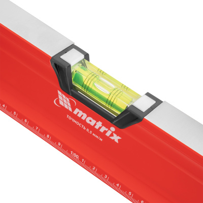 Уровень алюминиевый, магнит, фрезерованный, 3 глазка (1 зеркальный) двухкомпонентные рукоятки, 2000 мм Matrix по ценам производителя в Краснодаре с доставкой по всей России