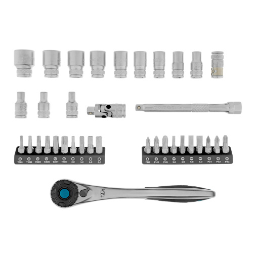 Набор торцевых головок, трещотка 120 зубьев, 1/4", CrV, 36 предметов Gross по ценам производителя в Краснодаре с доставкой по всей России