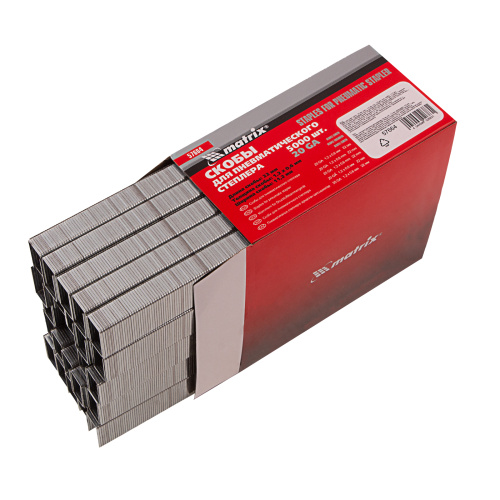 Скобы для пневматического степлера, 22 мм, ширина 1.2 мм, толщина 0.6 мм, ширина скобы 11.2 мм, 5000 шт Matrix по ценам производителя в Краснодаре с доставкой по всей России