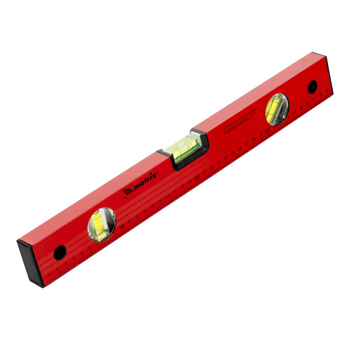 Уровень алюминиевый, 400 мм, 3 глазка, красный, линейка Matrix по ценам производителя в Краснодаре с доставкой по всей России