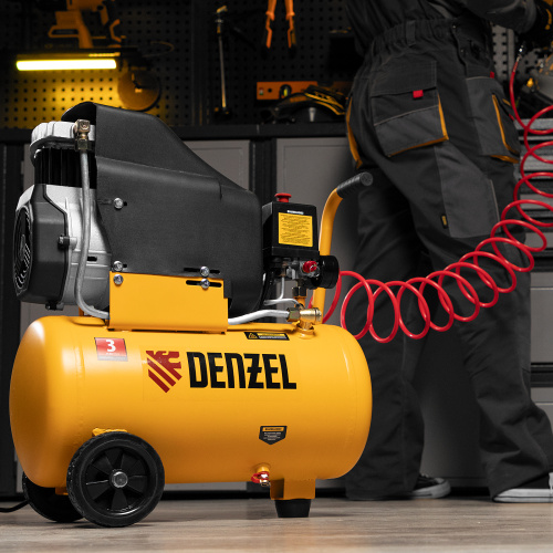 Компрессор воздушный DLC1300/24 безмасляный 1.3 кВт, 24 литра, 206 л/мин Denzel по ценам производителя в Краснодаре с доставкой по всей России