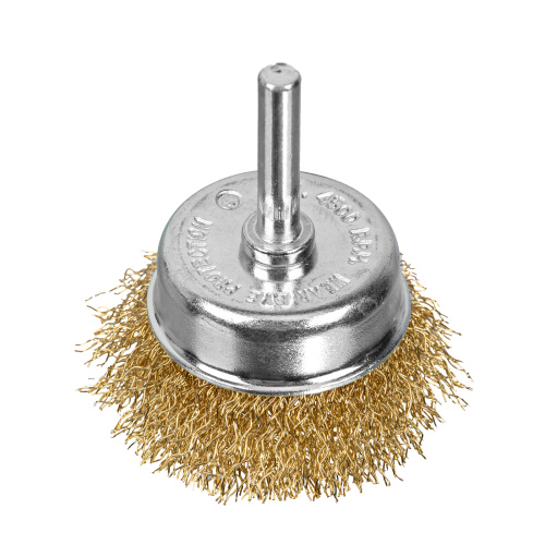 Щетка для дрели, 50 мм, "чашка" со шпилькой, латунированная витая проволока Matrix по ценам производителя в Краснодаре с доставкой по всей России