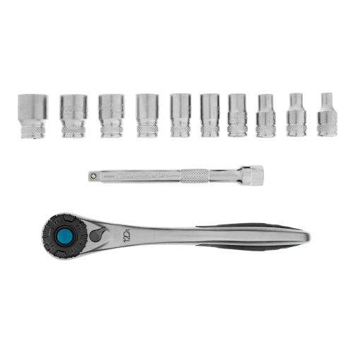 Набор торцевых головок, трещотка 120 зубьев, 1/4", CrV, 12 предметов Gross по ценам производителя в Краснодаре с доставкой по всей России