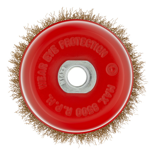 Щетка для УШМ, 100 мм, М14, "чашка", латунированная витая проволока Matrix по ценам производителя в Краснодаре с доставкой по всей России