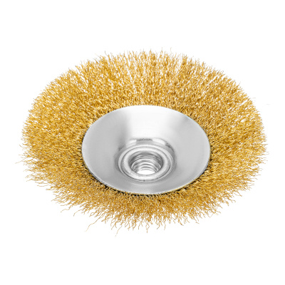 Щетка для УШМ, 125 мм, "Тарелка", витая нержавеющая проволока 0.3 мм, М14 Denzel по ценам производителя в Краснодаре с доставкой по всей России