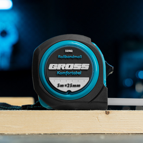Рулетка Komfortabel 5 м х 25 мм,обрезиненный корпус Gross по ценам производителя в Краснодаре с доставкой по всей России