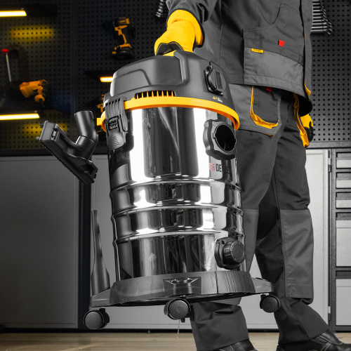 Пылесос строительный RVC30, 1400 Вт, бак 30 л, шланг 3 м, розетка с автосинхр. Denzel по ценам производителя в Краснодаре с доставкой по всей России