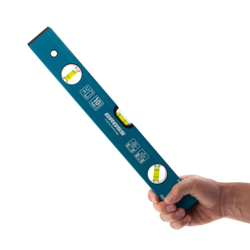 Уровень алюминиевый усиленный, 400 мм, 3 глазка Gross по ценам производителя в Краснодаре с доставкой по всей России