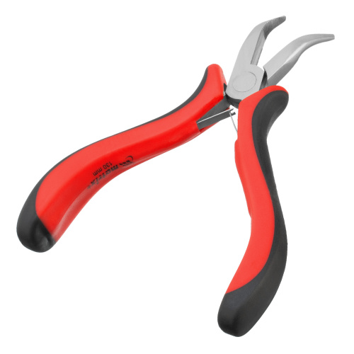Длинногубцы изогнутые Mini, 130 мм, никелированные, авторазжим, двухкомпонентные рукоятки Matrix по ценам производителя в Краснодаре с доставкой по всей России