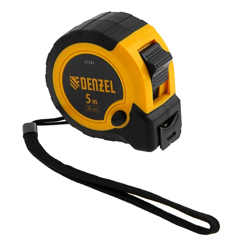 Рулетка 5м х 25мм, двухкомп. корпус, кнопка-пауза Denzel по ценам производителя в Краснодаре с доставкой по всей России
