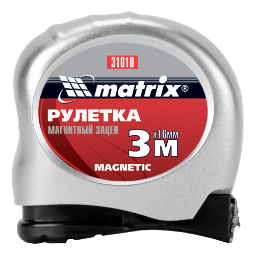 Рулетка Magnetic,3 м х 16 мм,магнитный зацеп Matrix по ценам производителя в Краснодаре с доставкой по всей России