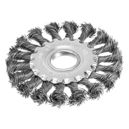 Щетка для УШМ 100 мм, посадка 22.2 мм, плоская, крученая проволока 0.5 мм Matrix по ценам производителя в Краснодаре с доставкой по всей России