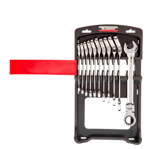 Набор ключей комбинированных, трещоточных шарнирных 11 шт. Matrix по ценам производителя в Краснодаре с доставкой по всей России
