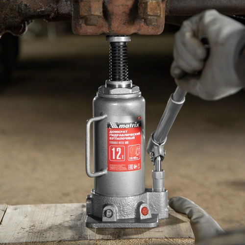 Домкрат гидравлический бутылочный, 12 т, высота подъема 230-465 мм Matrix по ценам производителя в Краснодаре с доставкой по всей России