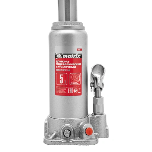 Домкрат гидравлический бутылочный, 5 т, высота подъема 216-413 мм, в пластиковый кейсе Matrix по ценам производителя в Краснодаре с доставкой по всей России