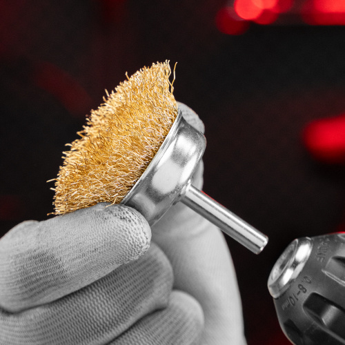 Набор щеток для дрели, 3 шт, 1 плоская, 50 мм, 2 "чашки", 25-50 мм, со шпильками Matrix по ценам производителя в Краснодаре с доставкой по всей России