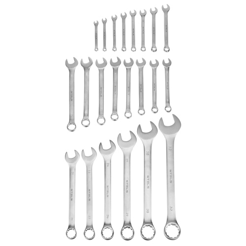 Набор ключей комбинированных 6-32 мм, 22 шт, CrV, матовый хром Stels по ценам производителя в Краснодаре с доставкой по всей России