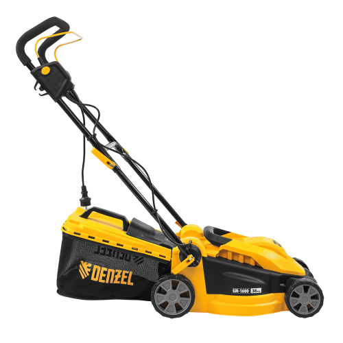Газонокосилка электрическая GM-1600, 1600 Вт, ширина 36 см, 3 уровя, травосборник 35 л. Denzel по ценам производителя в Краснодаре с доставкой по всей России