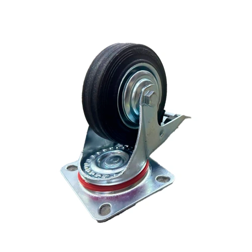 Колесо поворотное резина SCb 42 100 мм с тормозом (F) по ценам производителя в Краснодаре с доставкой по всей России