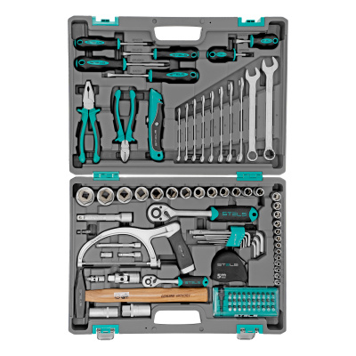 Набор инструментов, 1/2", 1/4", CrV, пластиковый кейс 98 предметов Stels по ценам производителя в Краснодаре с доставкой по всей России