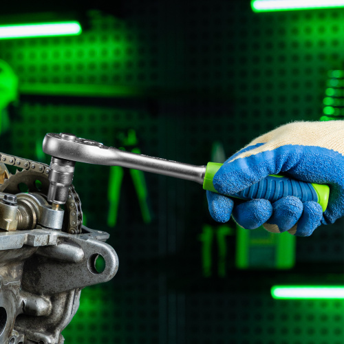 Ключ-трещотка 1/2", 45 зубьев, с быстрым сбросом, матовый хром Сибртех по ценам производителя в Краснодаре с доставкой по всей России