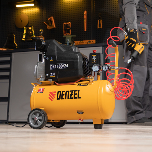 Компрессор воздушный DK1500/24, Х-PRO 1.5 кВт, 230 л/мин, 24 л Denzel по ценам производителя в Краснодаре с доставкой по всей России