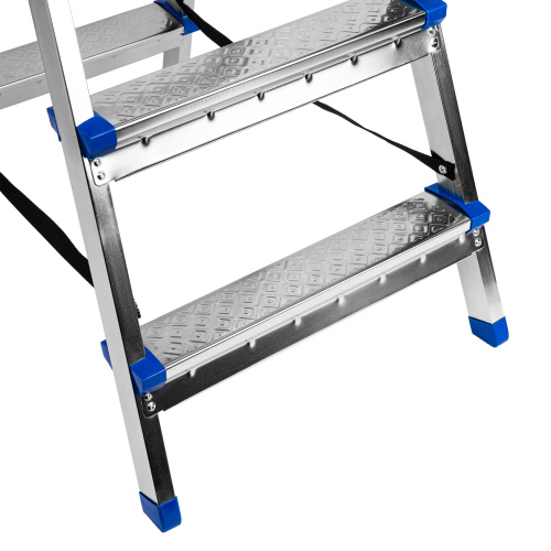 Стремянка двухсторонняя 4 ступени, сталь профиль, стальные ступени, Сибртех по ценам производителя в Краснодаре с доставкой по всей России