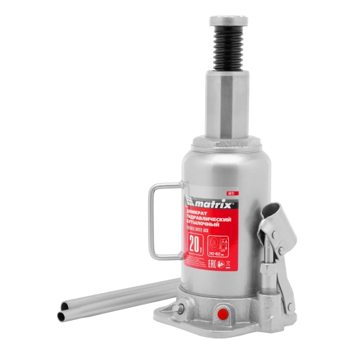Домкрат гидравлический бутылочный, 20 т, высота подъема 242-452 мм Matrix по ценам производителя в Краснодаре с доставкой по всей России