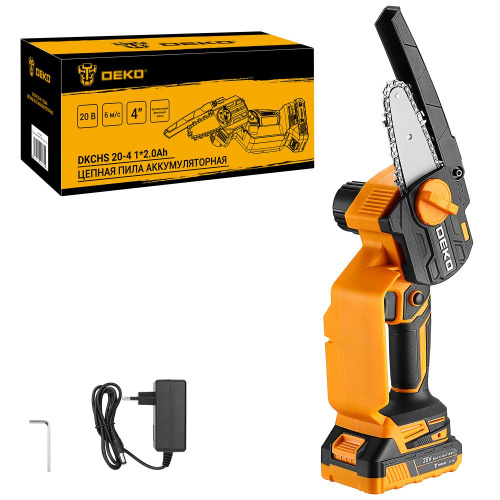 Пила цепная аккумуляторная DEKO DKCHS 20-4, 20В, 1x2.0Ач по ценам производителя в Краснодаре с доставкой по всей России