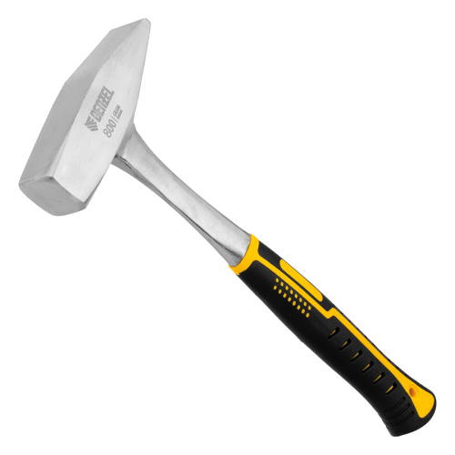 Молоток слесарный 800 г, цельнометаллический, двухкомпонентная рукоятка Denzel по ценам производителя в Краснодаре с доставкой по всей России