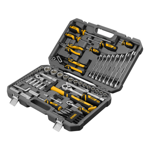 Набор инструментов, 1/2", 1/4", CrV, S2, пластиковый кейс, 84 предмета Denzel по ценам производителя в Краснодаре с доставкой по всей России