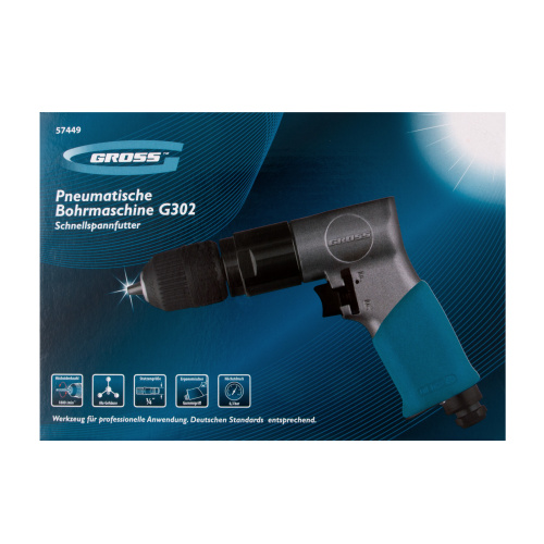 Дрель пневматическая G302, 3/8, 1800 об/мин, патрон 10 мм Gross по ценам производителя в Краснодаре с доставкой по всей России