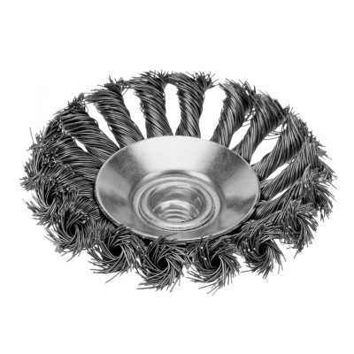 Щетка для УШМ, 100 мм, М14, "тарелка", крученая металлическая проволока Сибртех по ценам производителя в Краснодаре с доставкой по всей России